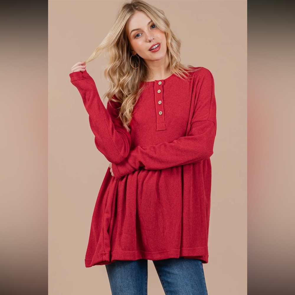 Boho Striped Baby Doll Long Sleeve
